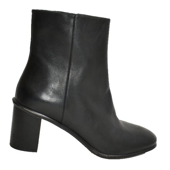 New! Tory Burch Brooke Stamped Heel Leather Bootie Black 10 M DD456A SN 148024 - Picture 1 of 6